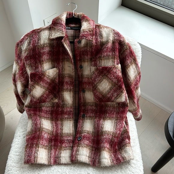 Zara Oversized Plaid Shirt Jacket - Picture 2 of 4